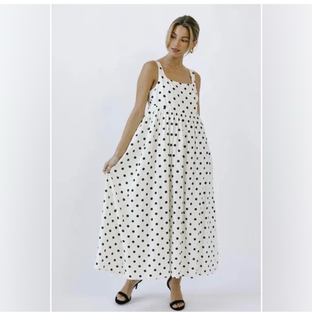 Storia Cream Sundress with Black Polka Dots - Picture 9 of 9